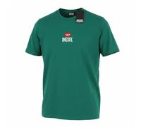 DIESEL T-Just-Small-New D-Logo T-Shirt Uomo L Verde Cotone Manica Corta