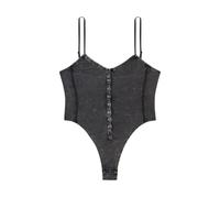 Diesel, ,Tops ,Donna ,Nero ,M Top a spallino sottile a coste