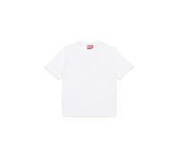 Diesel T-Shirt a Manica Corta Bianca per Donna, Ragazzi e Bambini con Maxi Logo Oval D 16A - L