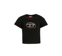 Diesel T-shirt manica corta con logo paillettes nero 16a