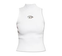 Diesel - Top a collo alto in maglia a coste - - Tops - Donna - Bianco - L