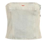 Diesel - Top in Denim con Effetto Delavato - - Tops - Donna - Blu - S