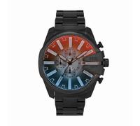 Diesel Orologio Mega Chief Slim da uomo, Movimento cronografico con cinturino in acciaio inossidabile, 48 mm, Carbone