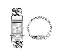 Diesel Uomo Orologio Color Argento Closer e Bracciale con Logo D, Set