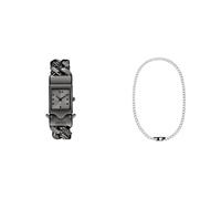 Diesel Uomo Orologio Grigio Closer e Collana con Logo D in Acciaio Inossidabile Bicolore, Set