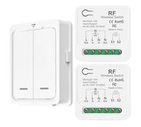 DieseRC Interruttore della luce radio/compatibile con interruttori manuali, controller del ricevitore relè da 10 A e interruttore remoto mobile, interruttore on/off per lampade fino a 1500 W