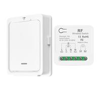 DieseRC Interruttore della luce radio/compatibile con interruttori manuali, controller del ricevitore relè da 10 A e interruttore remoto mobile, interruttore on/off per lampade fino a 1500 W