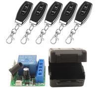 DieseRC Interruttore di telecomando senza fili 433 Mhz 12V Ricevitore relè di controllo radio a 1 canale con 5 Trasmettitori telecomandi Controller relè a contatti privi di potenziale