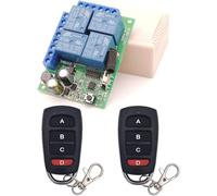 DieseRC Telecomando universale senza fili AC 220V 10A Scheda ricevitore relè RF a 4 canali con 2 trasmettitori per motore porta del garage luce tenda elettrica