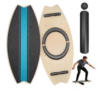 Diesisa Balance Board: Tavola Oscillante Per Surf 7 In 1 - Set Di Tavola Per Equilibrio In Legno Con Rullo E Palla Per Equilibrio - Balance Trainer Per Allenamento Di Surf, Fitness, Riabilitazione
