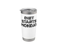 Diet Starts Monday Bicchiere termico in acciaio inox doppia parete
