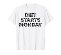Diet Starts Monday Maglietta con Stampa Grafica Economica