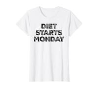 Diet Starts Monday Maglietta con Stampa Grafica Economica