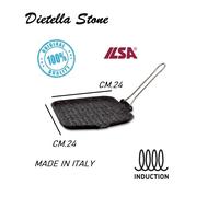 DIETELLA BISTECCHIERA GHISA STONE 24x24 RIGATA ILSA GRIGLIA CARNE PESCE 7 2024