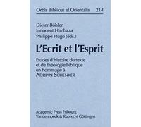 Dieter Bohler L'Ecrit et l'Esprit (Copertina rigida)