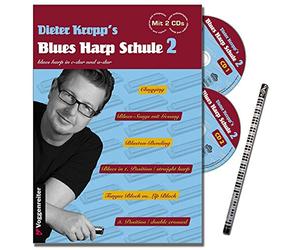 Dieter Kropp S BLUES Harp école Band 2 - La poursuite des Techniques de jeu de Succès de la Blues Harp école, l'articulation et formung sonore - avec 2 CD et crayons de Musique