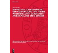 Dieter Richter Eın Beitrag Zur Bestimmung Der Verdunstung Von (Copertina rigida)