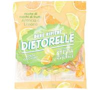 Dietorelle - Caramelle Dure Vegan Arancia e Limone, Caramelline Frutta Agrumi, Senza Zucchero, Senza Glutine, con Dolcificante Naturale - 70 gr