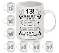 Dietro di te tutti i tuoi ricordi 13° compleanno Tazze regalo per 13 anni ragazze ragazzi 13° compleanno Tazzine da caffè per figlia figlio sorella nipote regalo d'ispirazione per il compleanno(13-a)
