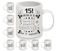 Dietro di te tutti i tuoi ricordi 15° compleanno Tazze regalo per 15 anni ragazze ragazzi 15° compleanno Tazzine da caffè per figlia figlio sorella nipote regalo d'ispirazione per il compleanno (15-a)