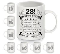 Dietro di te tutti i tuoi ricordi 28° Compleanno Tazza regalo per 28 anni donne uomini 28° compleanno Tazzine da caffè per sorella fratello cugina fidanzata moglie amici regalo di ispirazione(28-a)