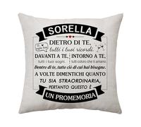 Dietro di te Tutti i Tuoi Ricordi Cuscino Copertura Promemoria Regali per Sorella Cuscino Decorazione Idea A Mia Sorella, regalo di Auto-Motivazione, Regalo Positivo (Sorella)
