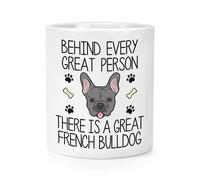 Dietro Every Great Persona There Is A Bulldog Francese Trucco Spazzola Vaso