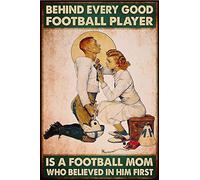Dietro Ogni Buon Giocatore Di Football C'È Una Mamma Calciatrice Targa In Metallo Vintage Cartelli Metallo Retrò Poster Metal Per Ristorante Casa Bar Pub M