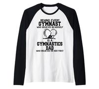 Dietro Ogni ginnasta c'è Un papà di Ginnastica Maglia con Maniche Raglan