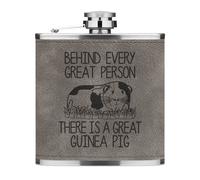 Dietro Ogni Great Persona È Un Guinea Pig 170ml pelle Sintetica Hip Flask Grigio