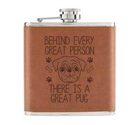 Dietro Ogni Great Persona È un Ottimo Carlino 170ml Simil Pelle Hip Flask Tan