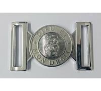 DIEU ET MON DROIT Fibbia Cerimoniale In Cromo Locket Originale Militare SMF1A