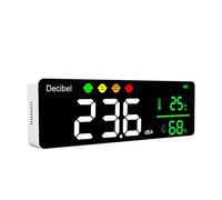 dieyyuca DM1306D Misuratore di Rumore Digitale Decibel Rilevatore di Rumore un Parete Intelligente 30-130DB Monitor di Temperatura e Umidità
