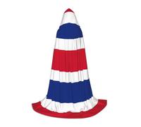 DIEzig Bandiera della Costa Rica Stage Performance Mantello Con Cappuccio Per Adolescenti Gothic Fantasy Medievale Cosplay Costume Lungo Mantello