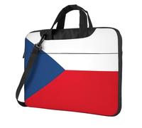DIEzig Bandiera della Repubblica Ceca Borsa per computer portatile in tessuto Oxford Borsa a tracolla Tote in tessuto morbido confortevole custodia imbottita per uso quotidiano, Nero , 15.6 inch