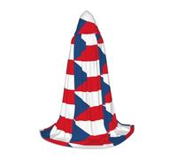 DIEzig Bandiera della Repubblica Ceca Stage Performance Mantello Con Cappuccio Per Adolescenti Gothic Fantasy Medievale Cosplay Costume Lungo Mantello