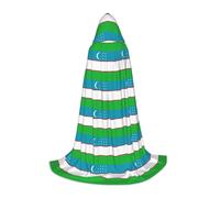 DIEzig Bandiera Della Repubblica Di Uzbekistan Stage Performance Mantello Con Cappuccio Per Adolescenti Gothic Fantasy Medievale Cosplay Costume Lungo Mantello