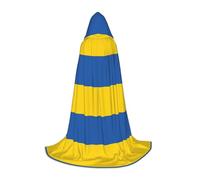 DIEzig Bandiera dell'Ucraina Stage Performance Mantello con Cappuccio Per Adolescenti Gothic Fantasy Medievale Cosplay Costume Lungo Mantello