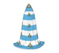 DIEzig Bandiera di San Marino Stage Performance Mantello Con Cappuccio Per Adolescenti Gothic Fantasy Medievale Cosplay Costume Lungo Mantello