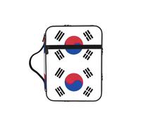 DIEzig Borsa organizer con bandiera della Repubblica di Corea con stampa Bibbia con tasche multiple, borsa versatile per il trasporto di libri, tablet e penne
