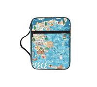 DIEzig Borsa organizer con mappa della Grecia, con stampa della Bibbia, multi-tasche, versatile, per libri, tablet e penne