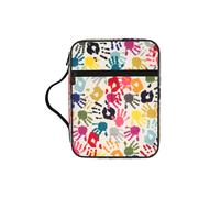 DIEzig Borsa organizer con stampa a mano con stampa biblica con tasche multiple versatile borsa per il trasporto di libri, tablet e penne