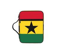 DIEzig Borsa organizer con stampa della bandiera del Ghana, con tasche multiple, versatile, per libri, tablet e penne