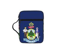 DIEzig Borsa organizer con stampa della bandiera del Maine Stato del Maine con tasche multiple versatile borsa per il trasporto di libri, tablet e penne