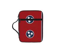 DIEzig Borsa organizer con stampa della bandiera del Tennessee con stampa della Bibbia con multi-tasche, borsa versatile per il trasporto di libri, tablet e penne