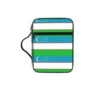 DIEzig Borsa organizer con stampa della bandiera della Repubblica dell'Uzbekistan, con tasche multiple, versatile, per libri, tablet e penne