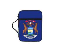 DIEzig Borsa organizer con stampa della bandiera dello Stato del Michigan, con tasche multiple, versatile, per libri, tablet e penne