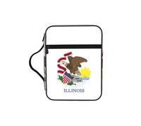 DIEzig Borsa organizer con stampa della bandiera dello stato dell'Illinois, con tasche multiple, versatile, per libri, tablet e penne