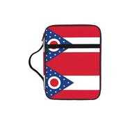 DIEzig Borsa organizer con stampa della bandiera dell'Ohio con stampa della Bibbia con multi-tasche, borsa versatile per il trasporto di libri, tablet e penne