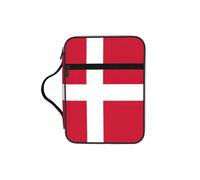 DIEzig Borsa organizer con stampa della Bibbia con bandiera danese con tasche multiple, borsa versatile per il trasporto di libri, tablet e penne